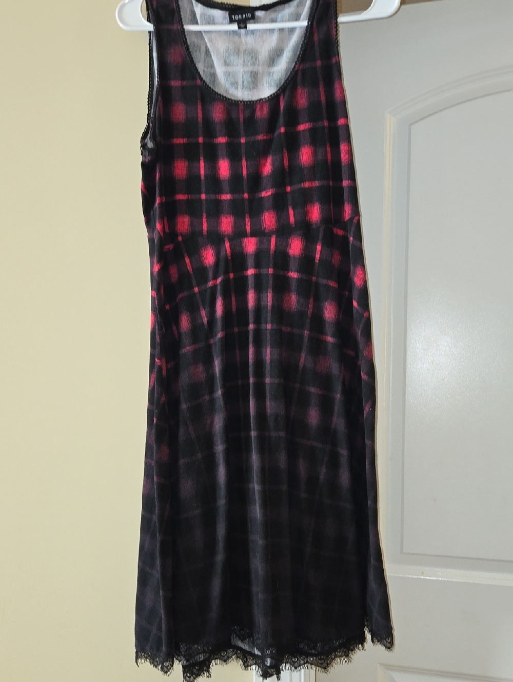 torrid Black and Pink Plaid Ombre Midi Dress